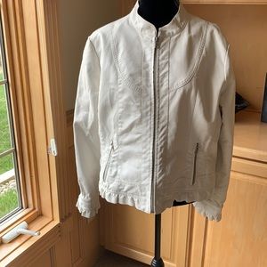 Winter white leather jacket